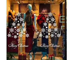 Extsud Vetrofanie 2 Set Adesivi Murali Stelle Nevi Puntini DIY Stickers da Vetro Finestra Vetrina Decorazione Negozio Casa Fai da Te (Fiocco di Neve)