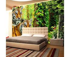 Carta da parati fotografica 3D per pareti della camera da letto Foresta Tigre Soggiorno moderno Divano Decorazione murale Poster Murale 3D-150 * 105 cm