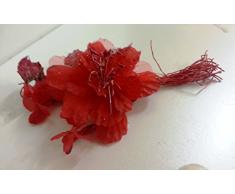 Set 12 pezzi fiore pick bocciolo ortensia, x applicazione albero di NATALE, segnaposto tavolo, panettone, LAUREA, DIPLOMA. (amop15b)