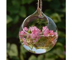 Vaso Vetro A Sfera Porta Fiore Piante Decorazioni Casa Giardino, Appendibile, Dia.10cm