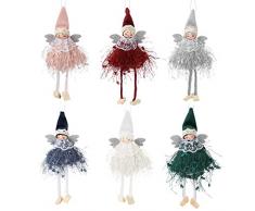 Achort Decorazioni Natalizie in Vendita, 6 ciondoli per Bambole dAngelo, Decorazioni Natalizie per Albero di Natale, Decorazioni da Appendere per Vacanze, Natale,Decorazione Regalo per finestre