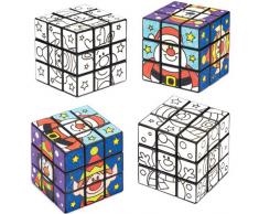 Cubi Puzzle Amici Natalizi da Colorare per Bambini, Giochi e Giocattoli per Bambini Piccoli per Un Natale Perfetto (Confezione da 2)