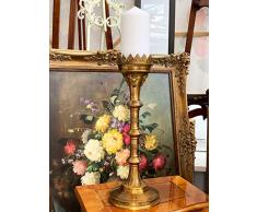 Candeliere chiesa portacandela 50cm ottone stile antico
