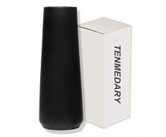 TENMEDARY - Vaso in ceramica per erba della pampa, da posizionare sul tavolo di soggiorno, casa, ufficio, decorazione, colore nero opaco