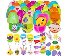Faburo Uova di Pasqua Giocattolo Riempite con Mini Giochi e Gadget