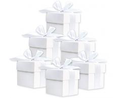 50 scatole regalo (bianco) per matrimonio, battesimo, nascita