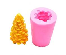 Albero di Natale 3D Candela in Silicone Stampi in Silicone Per Alberi di Natale Silicone Albero di Natale Candela Stampi per Dolci Muffin Biscotti Torta Gelatina Tortini Cioccolato Sapone (8,5*6cm)