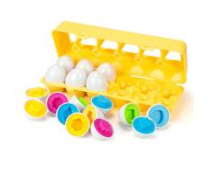 EXTSUD Uova di Pasqua Giocattolo Bambini Gioco di Abbinamento Colori Forme Giocattolo Educativo Uovo Artificiale Uova Finte Gioco Pasqua per Bambini