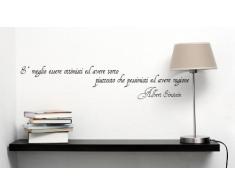 ADESIVIAMO IN LOVE WITH STICKERS Adesiviamo Albert Einstein M Adesivo Murale, PVC, Nero, 120 x 24 cm