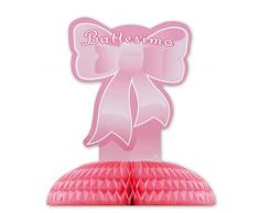 Big Party Centrotavola Battesimo Fiocco Rosa, Colore, 81502