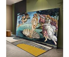 tela allungata wall art La nascita di Venere Stampa artistica Rinascimento Famoso dipinto a olio su tela Botticelli Quadro classico da parete 55x83cm interno