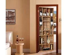 Adesivo porta 3d Adesivi per Porte interna cameretta specchio Armadietto del vino parete personalizzato effetto bagno Poster per porta