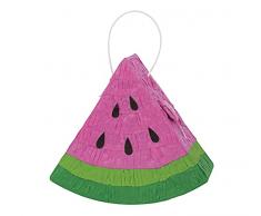 Unique Party- Mini Decorazione Pinata Anguria, Multicolore, 20977