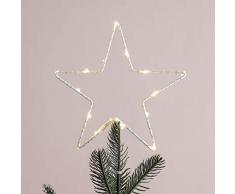 Lights4fun Puntale per Albero di Natale a Stella con Micro LED Bianchi Caldi a Pile
