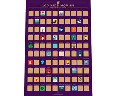 Enno Vatti 100 Kids Film Scratch Off Poster – Top Family Films of All Time List (42 x 59,4 cm)