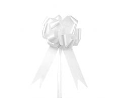 LATRAT 100 Pezzi Coccarde Bianche Coccarde Matrimonio Auto Fiocchi Decorazioni Auto da Regalo per Matrimonio, Comunione, Battesimo, Anniversari, Auto, Confezione Regal