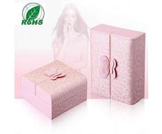 Cofanetto Portagioie Valigetta da Viaggio Portatile per Gioielli Porta Collane, Porta Anelli/Orecchini, Collane, Braccialetti, Cosmetici Esposizione PU Metti Tutto Insieme (Color : Pink)