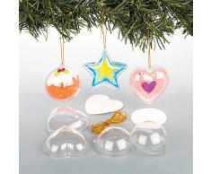 Kit Palline Natalizie Glitterate Baker Ross (confezione da 9)- Creativi articoli natalizi e artigianali per bambini da realizzare e decorare.