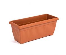 Fioriera vaso per piante rettangolare Terra 60 x 24 x 24 cm, colore: terracotta