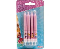 Princesses 346175 - 8 candele, 9 cm, cera, rosa, 8 x 8 x 12 cm