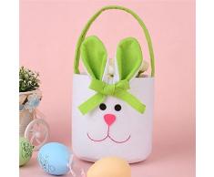 PU Ran ovale secchio Rabbit Gift Candy bag Christmas Pasqua decorazione domestica di Green