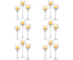 Inweder Portalumini Porta Candele in Vetro - 18 Pezzi Portacandele Vetro Craquelé Per Centrotavola Portacandele Adatti Pilastri Candele Galleggianti Portacandele Decorazione Della Casa Nozze Natale