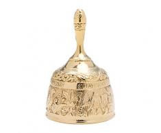 NKlaus campana da tavolo Cristo Bambino suono 4 apostoli ottone massiccio 12,5 cm altezza campana di Natale ottica antica campana mano campana suono individuale chiamata 4024
