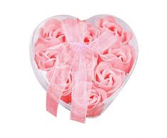 9 Pezzi da Bagno profumato al Cuore, Corpo, Petalo, di Rosa, Sapone, Decorazione di Nozze, Regalo Migliore Angioletti Soprammobili Natalizi (A, One Size)