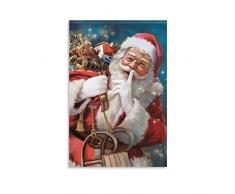 ASDSA Poster vintage Merry Christmas Babbo Natale su tela, poster artistico e da parete, con stampa moderna per camera da letto, 40 x 60 cm