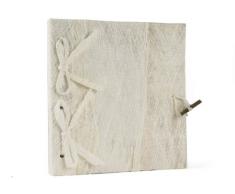 Bark Album Fotografico Realizzato a Mano Mini Colore Argilla, Pagine in Stile Classico (20cm x 20cm x 2cm)