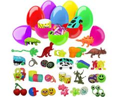 100 uova giocattolo assortite colorate - Perfetti per feste di Pasqua, caccia alluovo, bomboniere, regalini, ricompense di classe e altro