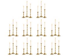 Nuptio Portacandele per Candelieri 10 Set (30 Pezzi) Porta Candele Alti Sfusi Candelabro Moderni in Metallo Dorato Centrotavola per Cena A Lume Candela Decorazioni per Feste Matrimonio Natale
