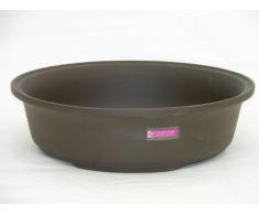 Vaso bonsai rotondo in gres 8049 -diametro Cm.15 x 6 h. - Gres Marrone -CERTRE