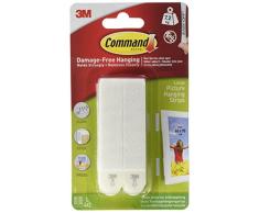 3M Command Strisce Appendiquadri Adesive Per Cornici E Quadri, Misura L, Istruzioni Solo in Lingua Inglese, Bianco