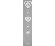 Formano natalizio Ghirlanda Cuore Panna, 76 cm