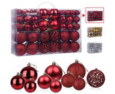 Palline di Natale 100 Pieces Rosso, VtaFu Palla Dellalbero di Natale Decorazioni Albero di Natale Palle di Natale Grande