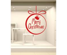 NT0291 Adesivi Murali - Palline delle feste - Vetrofanie natalizie - 90x130 cm - argento e oro - Decorazioni vetrine per Natale, stickers, adesivi