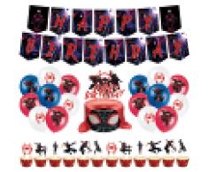 Hilloly 29 PCS Spiderman Party Décorations, Kit Compleanno Spiderman, Palloncini Spiderman, Cartoni Articoli Feste, Decorazione Festa a Tema, Bambini Ragazzi Forniture per decorazioni