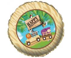 045520 PALLONCINO FOIL SAVANA SAFARI ADDOBBI COMPLEANNO FESTE A TEMA