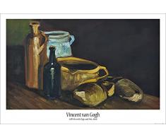 1art1 Vincent Van Gogh Poster Natura Morta con Bottiglie, Terrecotte E Zoccoli, 1884 Stampa 91x61 cm