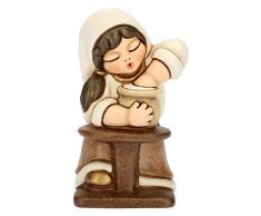 THUN® - Donna Vasaia con Tornio - Versione Bianca - Statuine Presepe Classico - Ceramica - I Classici