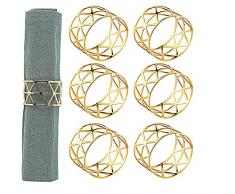 Portatovaglioli Oro Metallo, Lega Tovaglioli Anello, Squisito Portatovagliolo DellHotel, Anelli Portatovaglioli Set per Pranzo, Natale, Matrimonio, Compleanno, Festa, Decorazione Della Tavola (Oro)