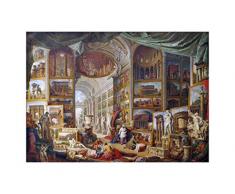 Stampa in Tela Canvas 100% QUALITà ITALIA - G.P. PANNINI - Galleria di quadri con viste dell’antica Roma - effetto Dipinto Idea Regalo Casa quadro cucina stanza da letto soggiorno (46x33 cm)