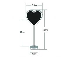 Bcony Cuore in legno Mini lavagna Lavagnette messaggi Wordpad per numero tavolo per feste e matrimoni segnaposto/impostazione decorazione natalizia, set da 10