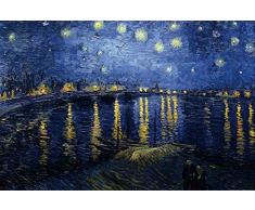 1art1 Vincent Van Gogh Poster XXL Notte Stellata sul Rodano, 1888 Stampa Geante 120x80 cm