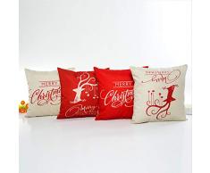 JUSTDOLIFE Federa Natalizia Merry Christmas Elk Print Cushion Cover