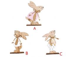 YOUNICER 1PC Coniglio in Legno Decorazione Coniglietto di Pasqua Decorazione Decorazioni per la casa Coniglietto per Soggiorno Moderno