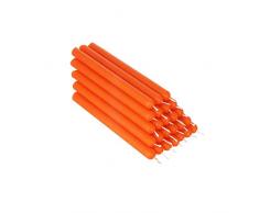 NKlaus 25x cera dapi arancione 12cm senza fuliggine candele da tavolo colorate candele di Pasqua candele rituali candele di nozze candele a goccia 36344