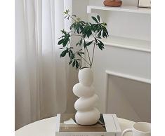 Vaso in ceramica, moderno vaso di fiori bianco, per decorazione della casa, soggiorno, casa, ufficio, centrotavola, tavolo e matrimonio.