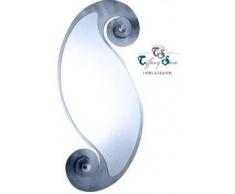 SPECCHIO CIRCE IN FERRO OVALE foglia argento